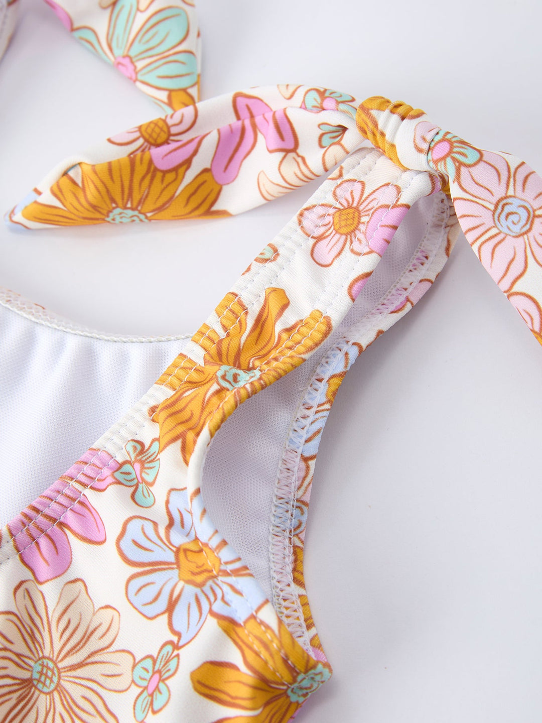 Floral Ruffle Leg One Piece Swimsuit