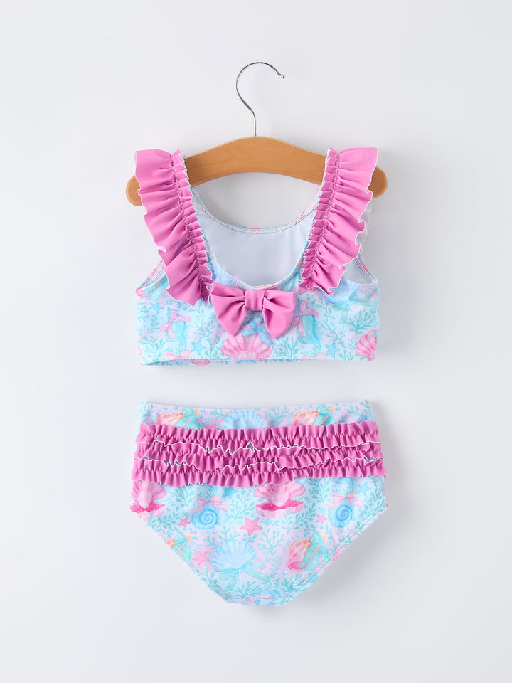 Ocean Print Two Piece Swimsuit