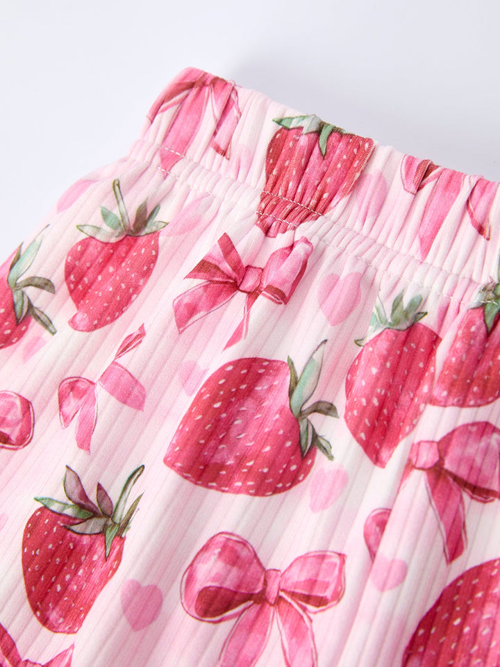 Strawberry Bow Pajama Set