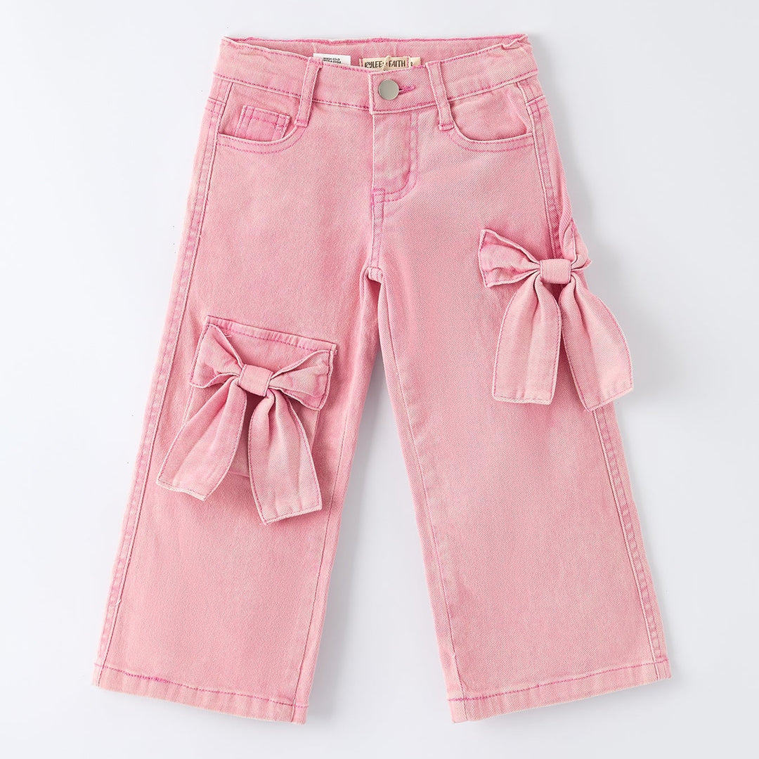 Pink Bow Denim Pants