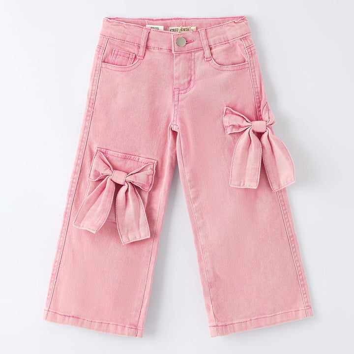 Pink Bow Denim Pants