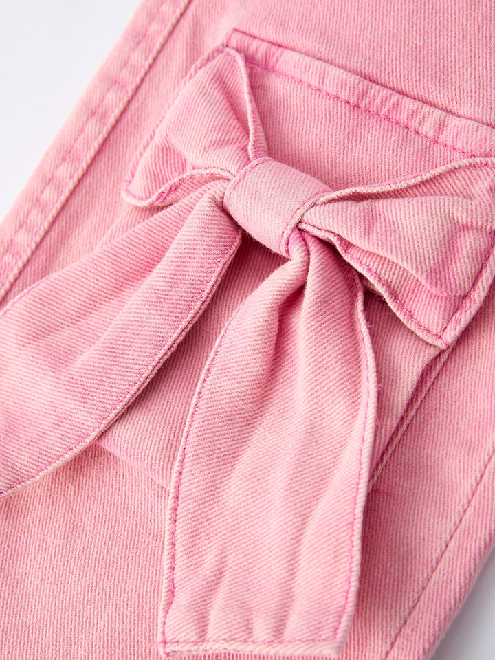 Pink Bow Denim Pants
