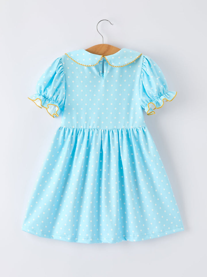 Back to School Polka Dot Pencil Applique Dress