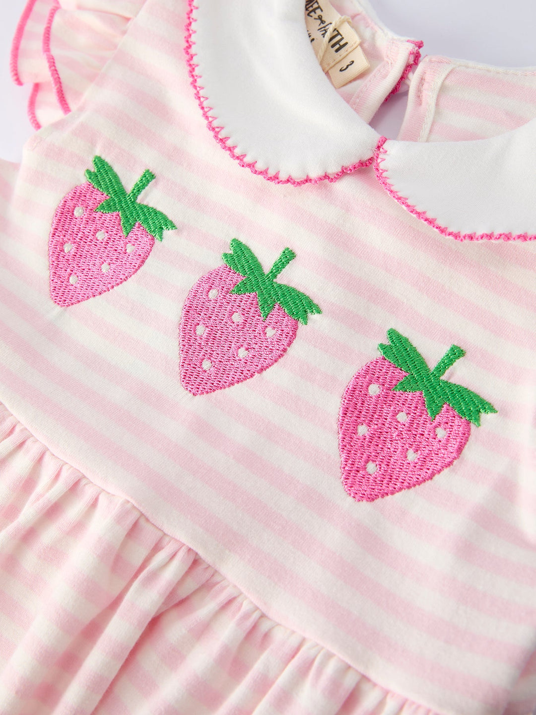 Strawberry Ruffle Dress with Peter Pan Collar