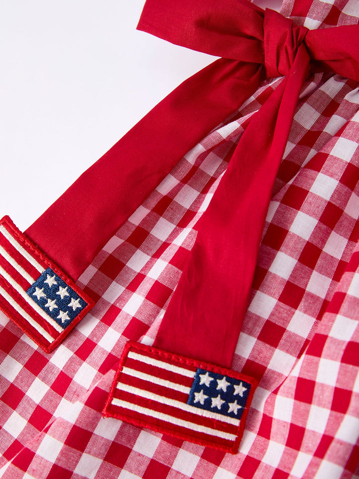4th of July Flag Plaid Dress