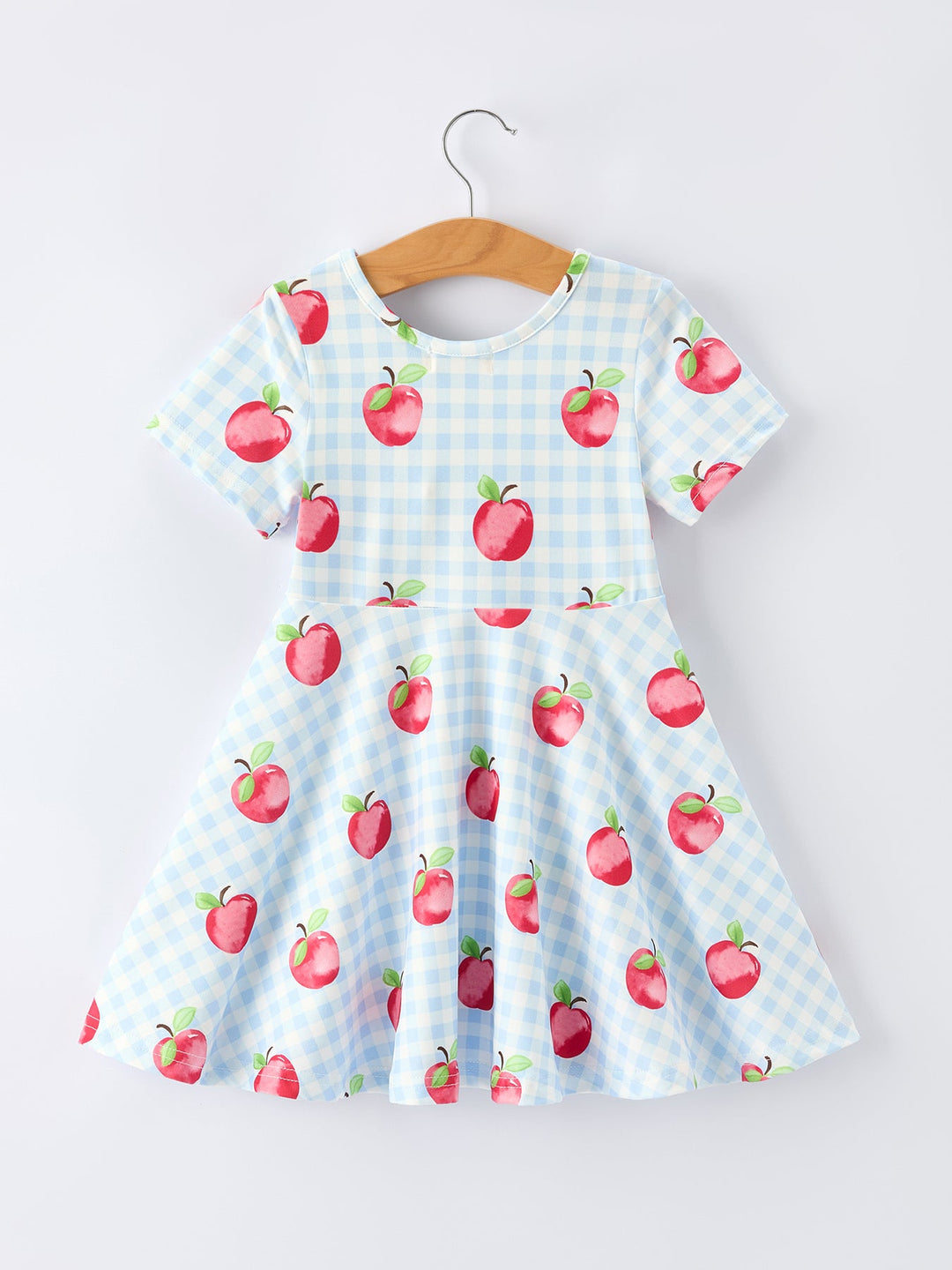 Back to School Apple Plaid Dress