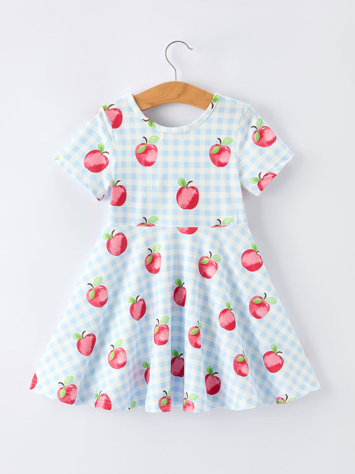 Back to School Apple Plaid Dress