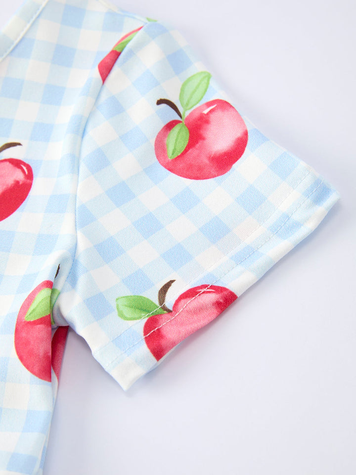 Back to School Apple Plaid Dress