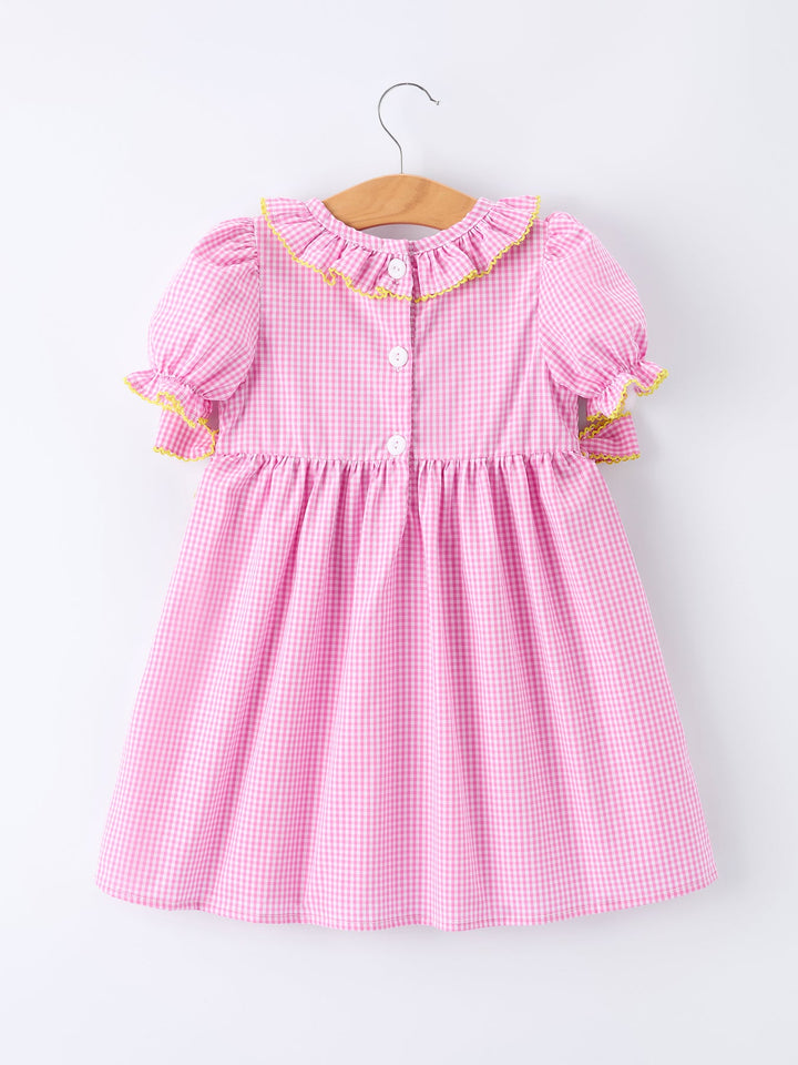 Back To School Plaid Smocked Dress