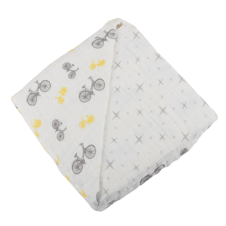 Vintage Bicycle and Northern Star Bamboo Muslin Newcastle Blanket
