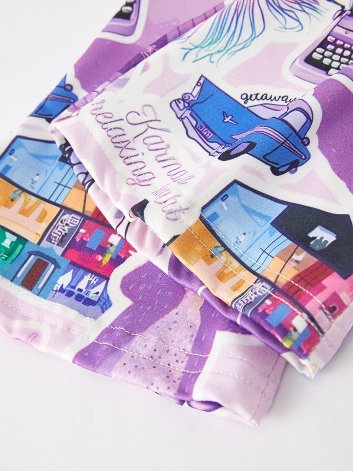 TS Print Short Sleeve Pants Set