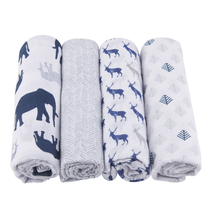 In the Wild Cotton Muslin Swaddle 4 Pack