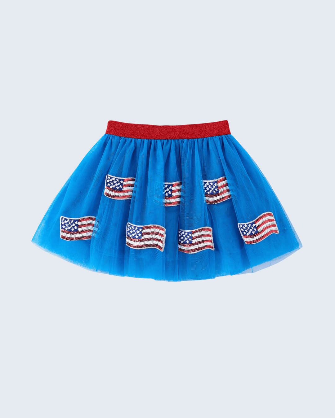 Girls 4th of July American Flag Girls Tulle Skirt