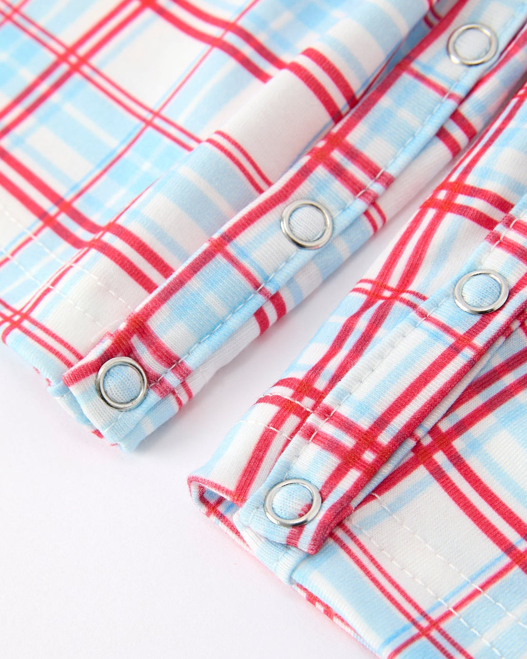 4th of July Flag Plaid Smocked Romper