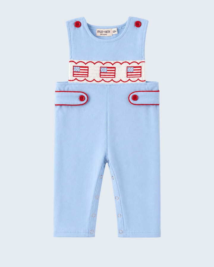 4th of July Flag Smocked Romper
