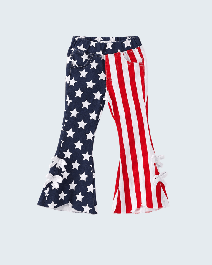 Girls 4th of July Star &amp; Stripe Flare Pants