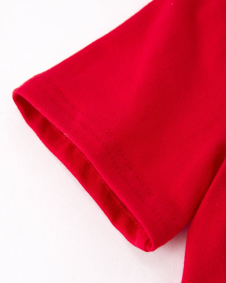 Close-up of red fabric on a white background