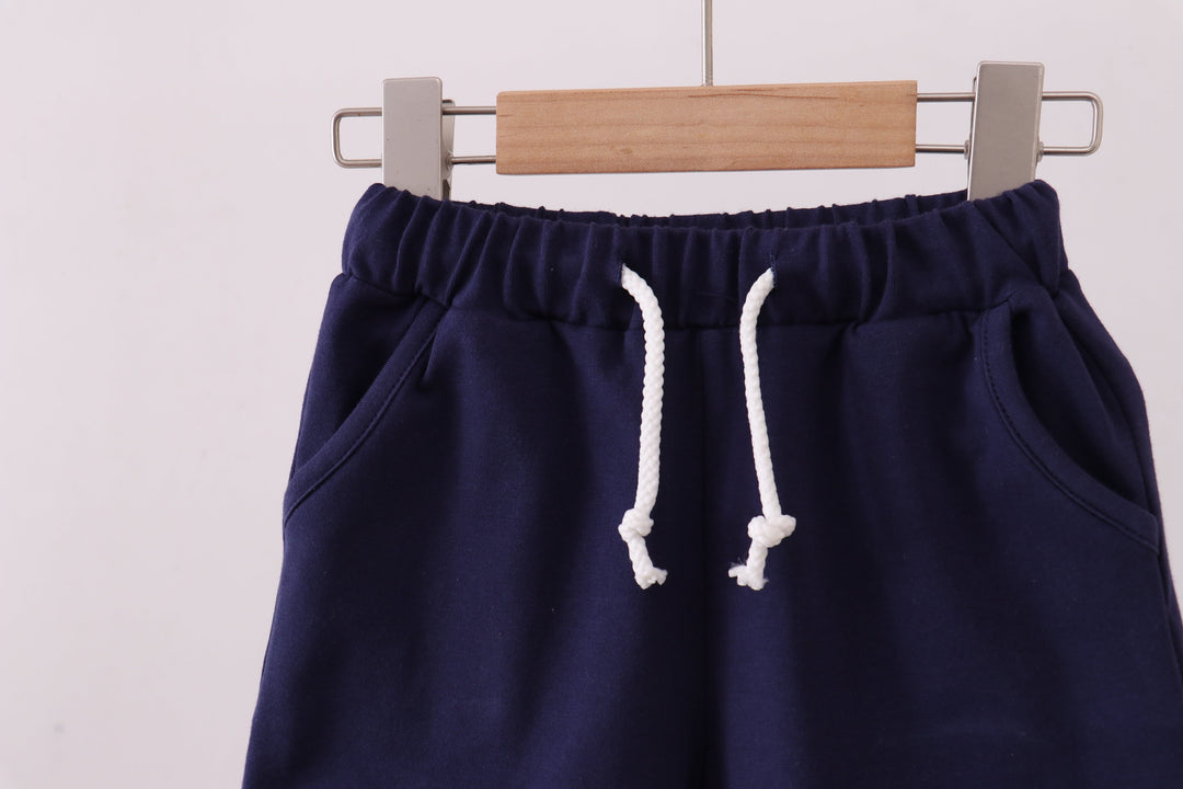 Premium Navy Drawstring Shorts