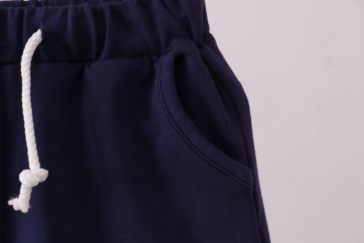 Premium Navy Drawstring Shorts