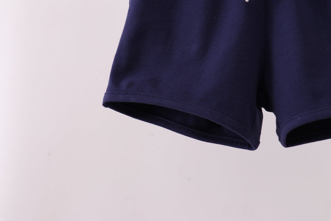 Premium Navy Drawstring Shorts