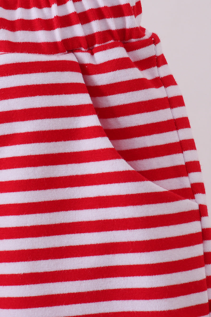 Premium Red & White Stripe Shorts