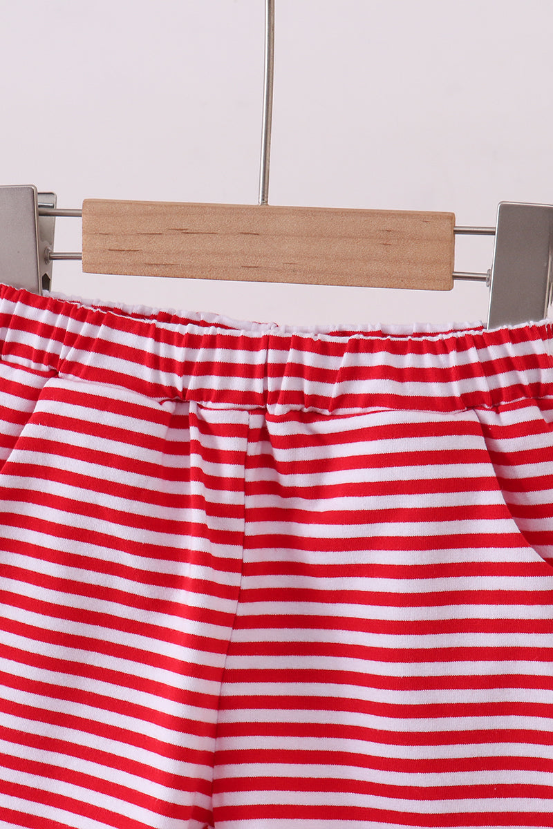 Premium Red &amp; White Stripe Shorts