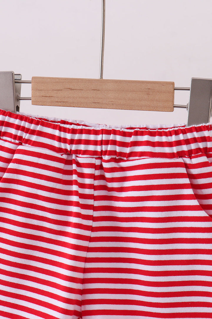 Premium Red &amp; White Stripe Shorts
