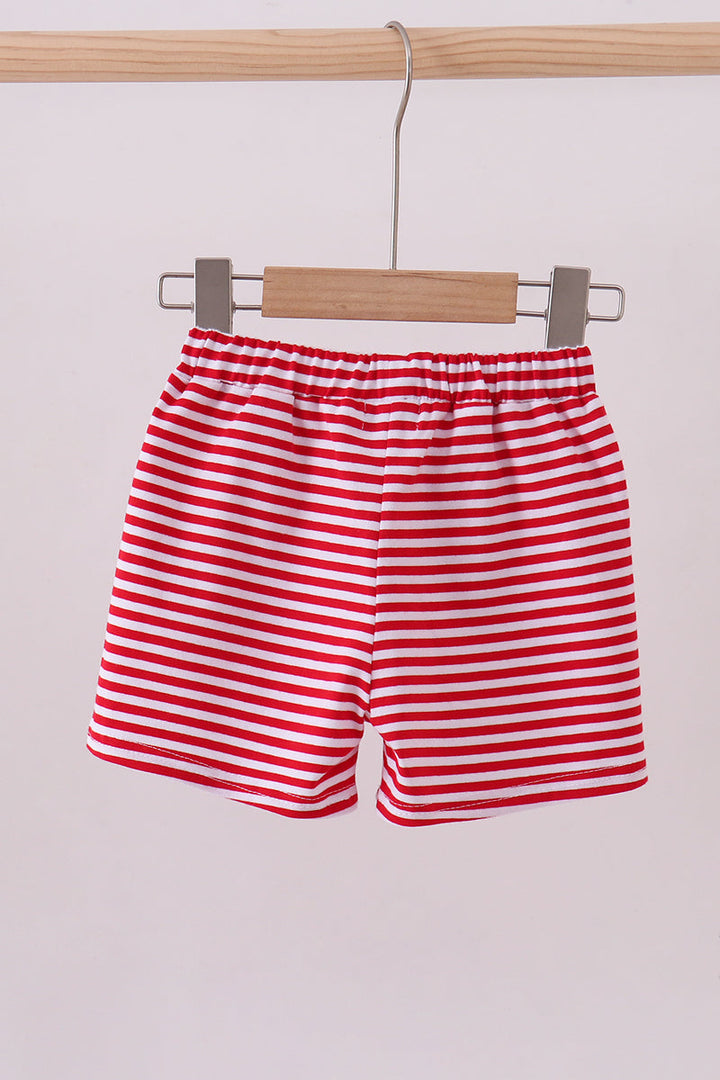 Premium Red &amp; White Stripe Shorts