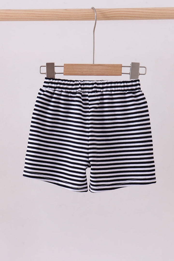 Premium Navy &amp; White Stripe Shorts