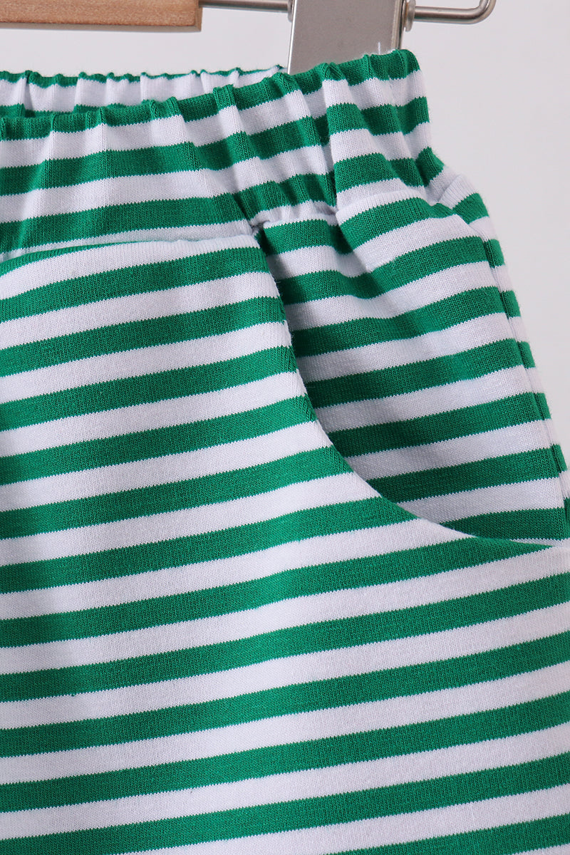 Premium Green &amp; White Stripe Shorts