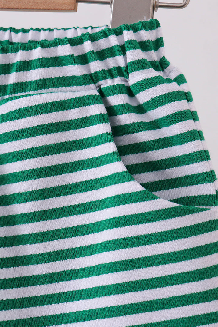 Premium Green &amp; White Stripe Shorts