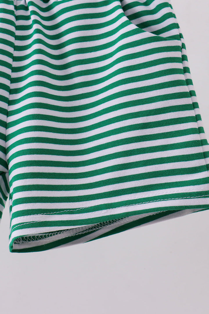 Premium Green &amp; White Stripe Shorts