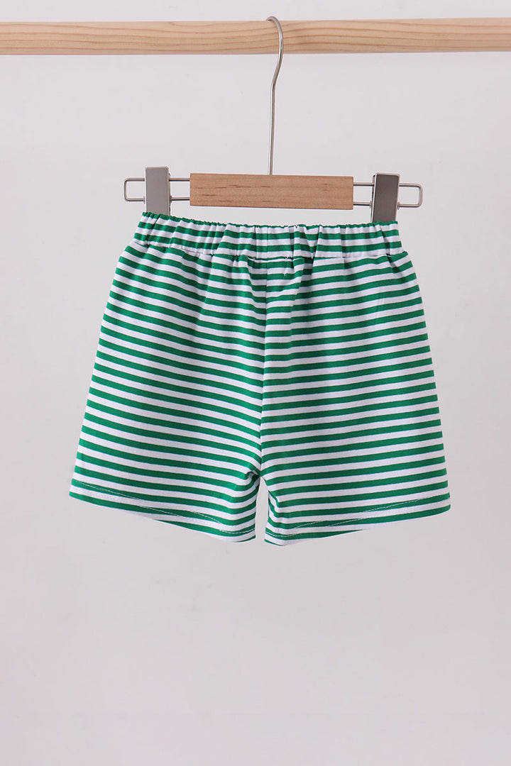 Premium Green &amp; White Stripe Shorts