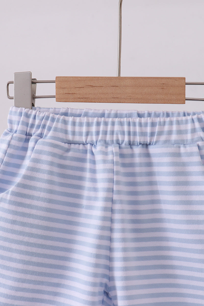 Premium Blue &amp; White Stripe Shorts