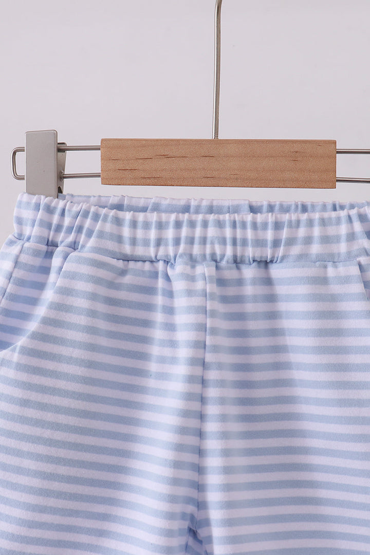 Premium Blue &amp; White Stripe Shorts