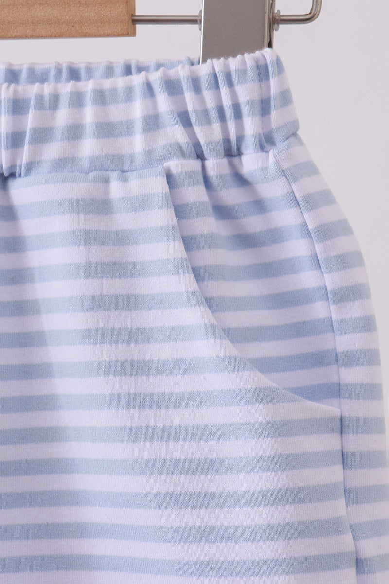 Premium Blue &amp; White Stripe Shorts