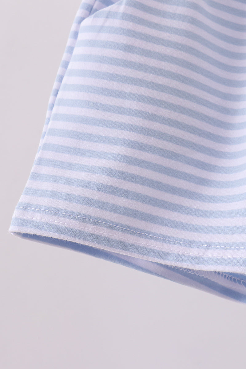 Premium Blue &amp; White Stripe Shorts