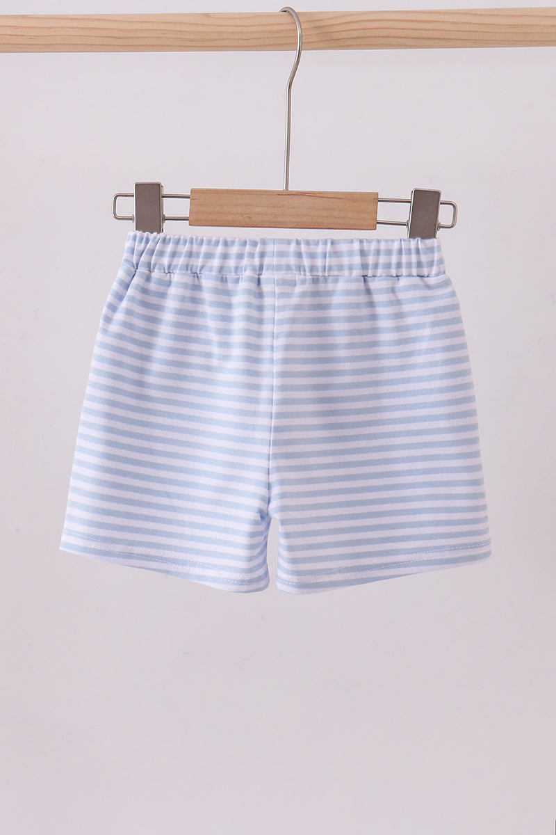 Premium Blue &amp; White Stripe Shorts