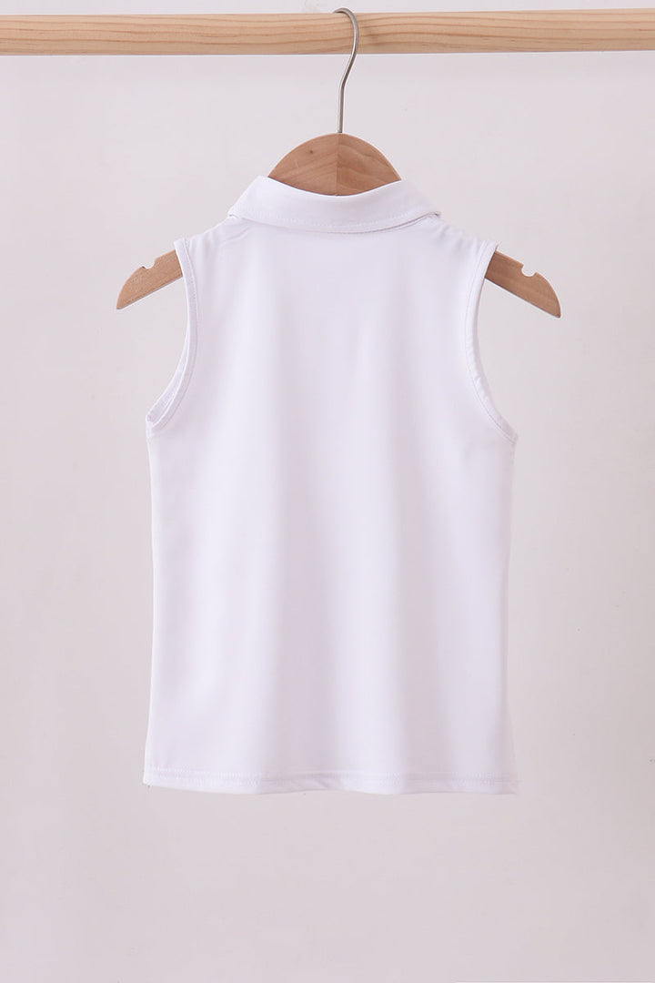 White Everyday Collared Tank