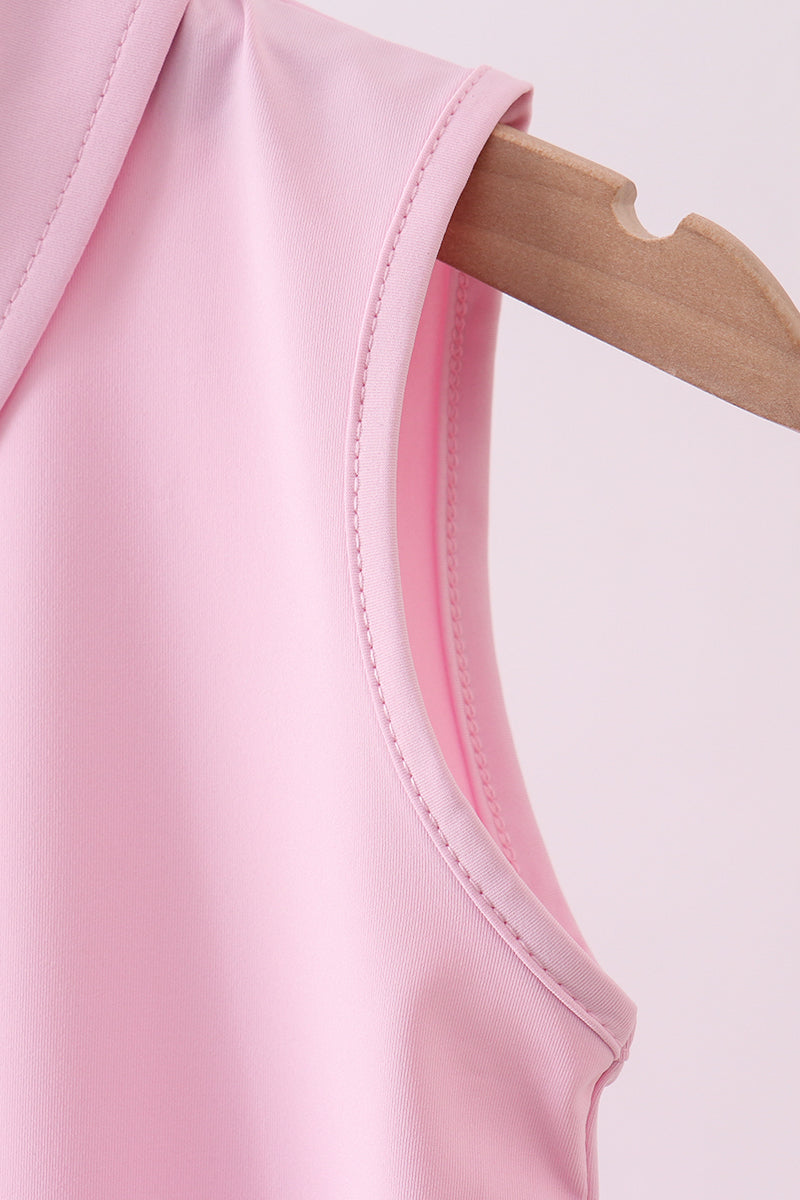 Pink Everyday Knit Collared Tank