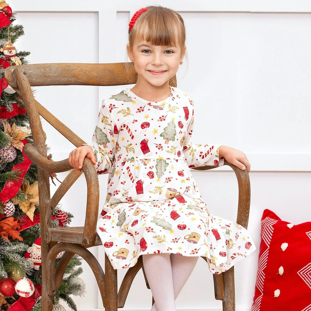 Bamboo Holiday Tiered Twirl Dress