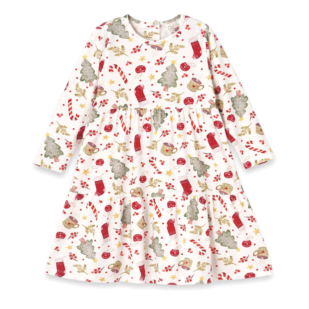 Bamboo Holiday Tiered Twirl Dress