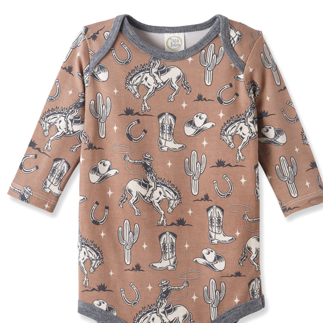 Brown Western Cowboy Bamboo Bodysuit