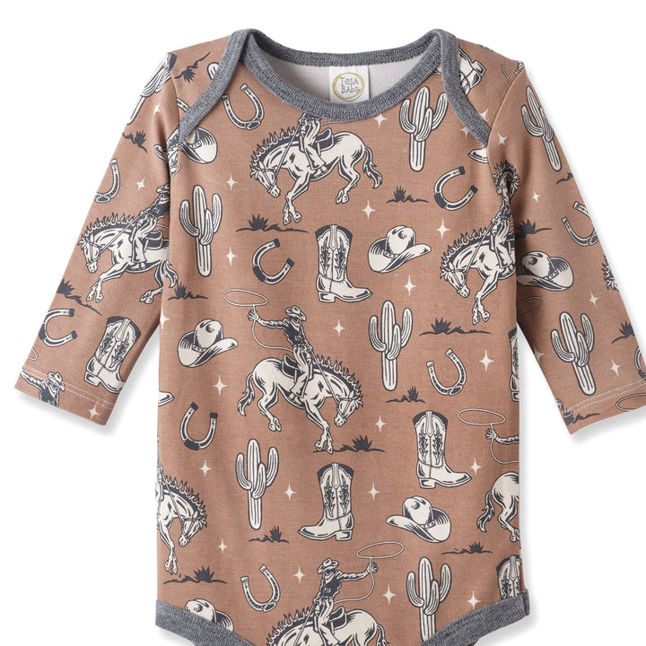Brown Western Cowboy Bamboo Bodysuit