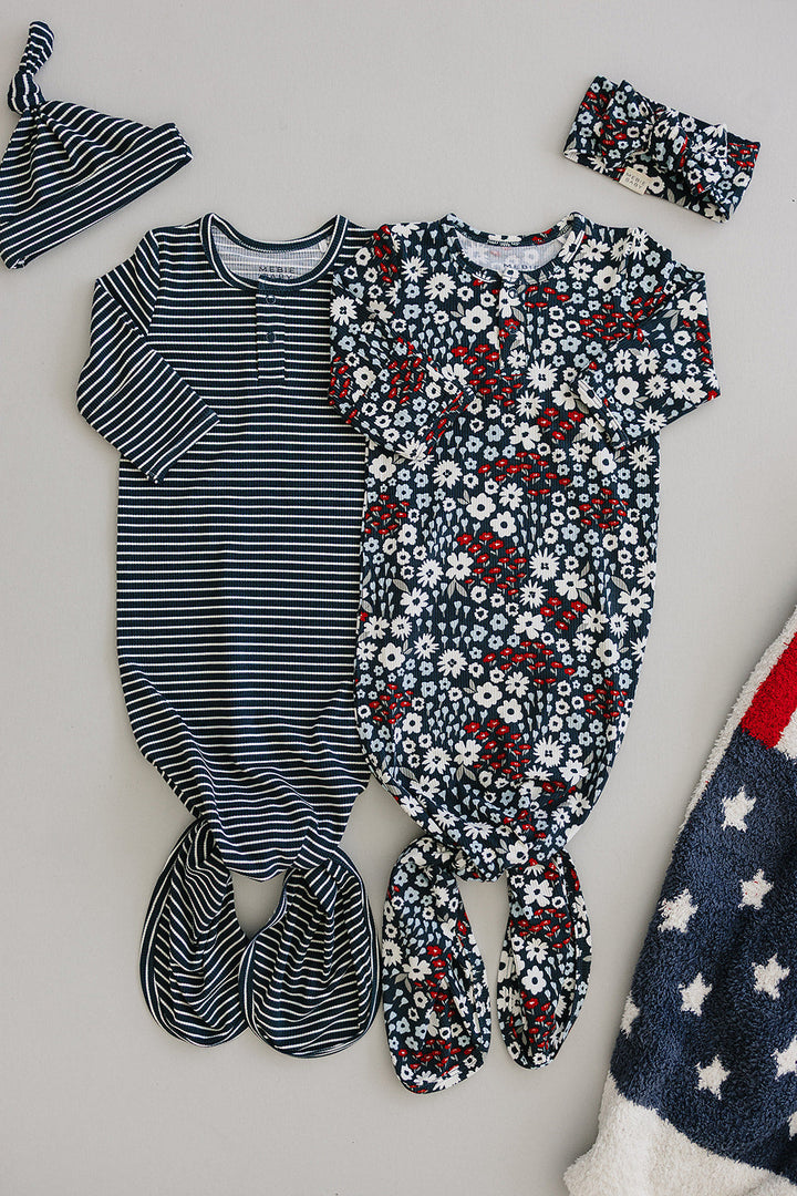 Americana Floral Bamboo Knot Gown
