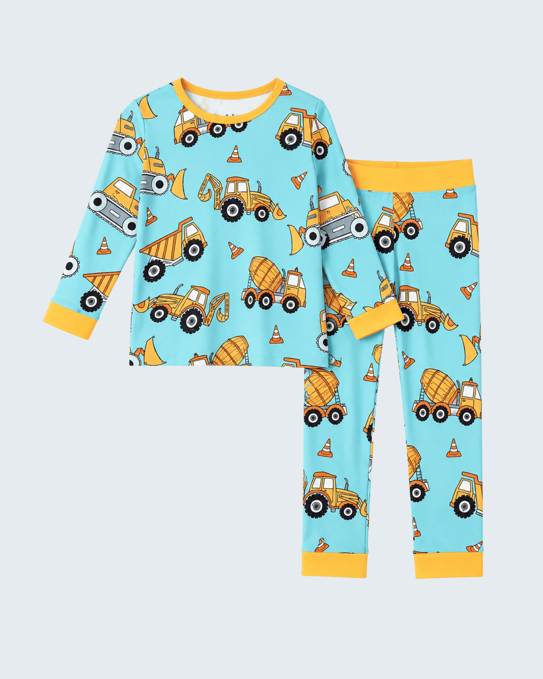 Aqua Construction Trucks Bamboo Pajama Set