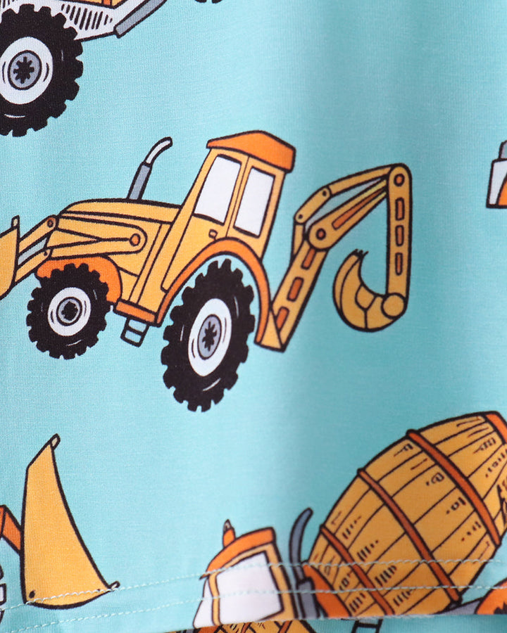 Aqua Construction Trucks Bamboo Pajama Set