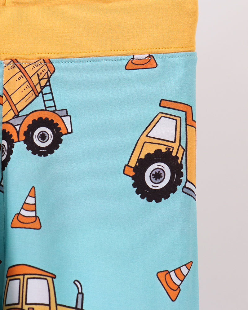 Aqua Construction Trucks Bamboo Pajama Set