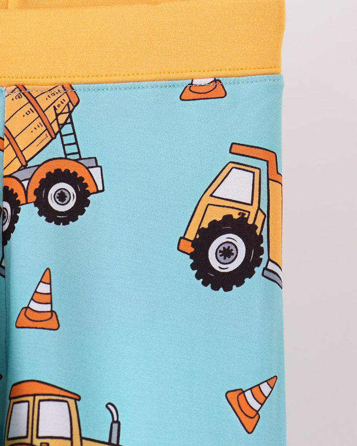 Aqua Construction Trucks Bamboo Pajama Set
