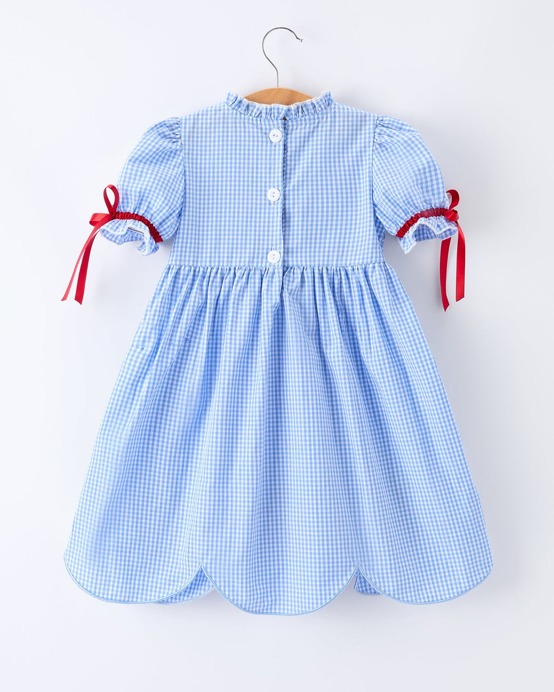 Back To School Apple Applique Plaid Dress